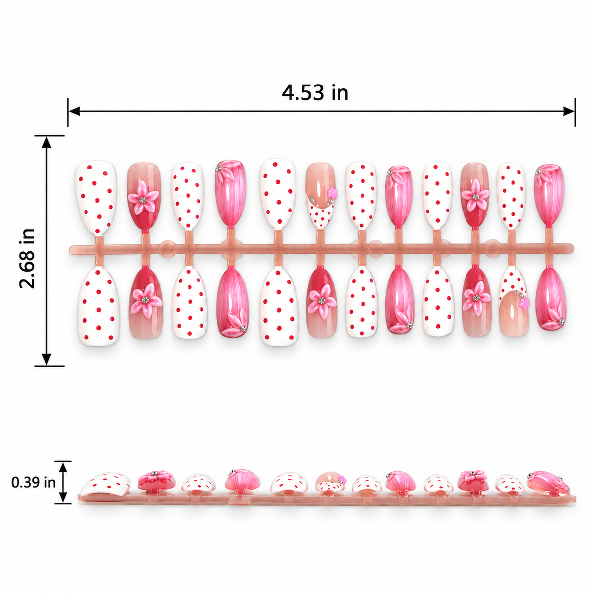 3D Floral Press-On Nails