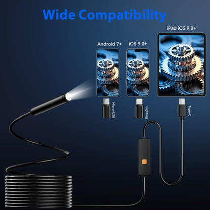 🔍Smart HD Inspection Camera with Dual Lens & Waterproof Probe🛠️