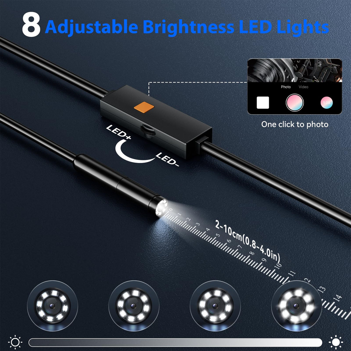 🔍Smart HD Inspection Camera with Dual Lens & Waterproof Probe🛠️