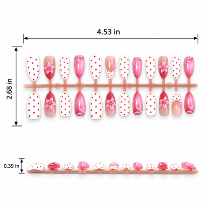 3D Floral Press-On Nails
